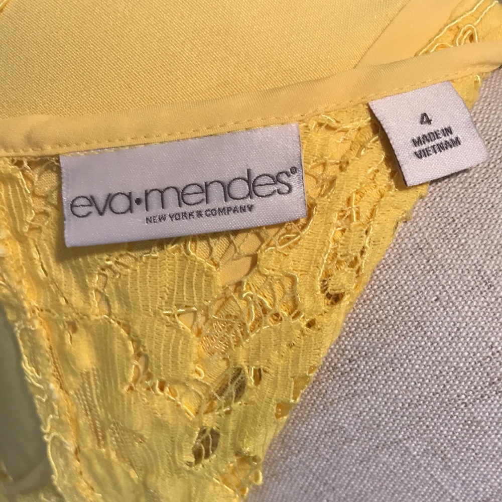Women’s size 4 Work Dress Yellow Eva Mendes New York & Co dress GUC - Picture 6 of 8